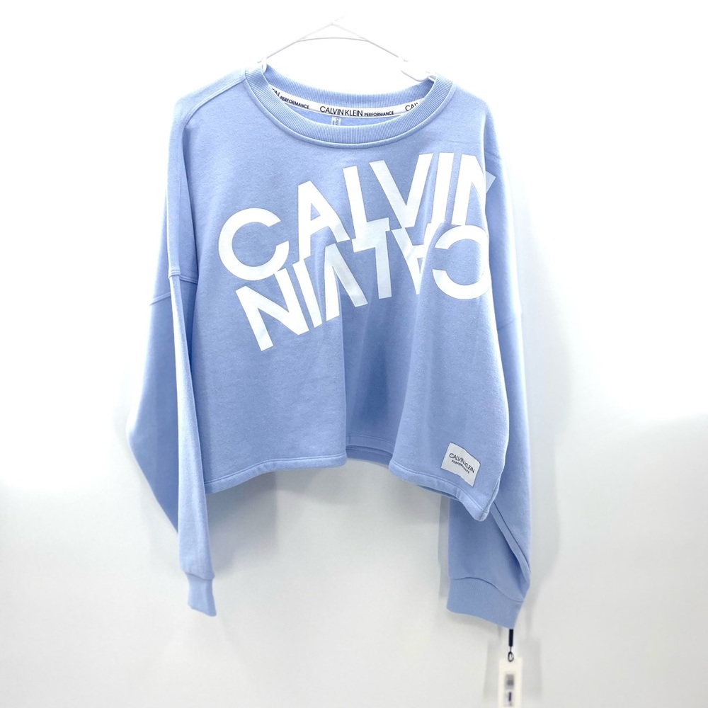Calvin Klein Performance ‘Light Blue/White’ Crop Top Woman’s Size XXL